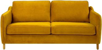 DRAWER Sofá cama express de 3 plazas en terciopelo - amarillo mostaza