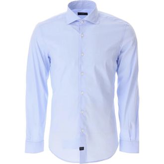 Fay Lichtblauw Formeel Overhemd - Heren - Zakelijke Overhemden - Blauw - 4XL - Overhemden