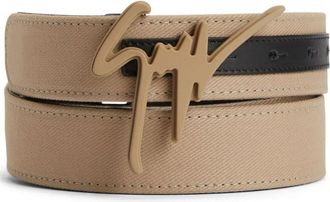 Giuseppe Zanotti Giuseppe logo-lettering belt - men - Cotton - OS - Neutrals