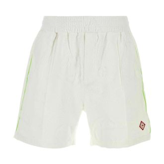 Casablanca Towelling Monogram Short - Heren - Korte sportbroeken - Wit - S - Katoen - Fitness