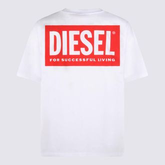 Diesel Mens T-Shirts And Polos White _100 % Co