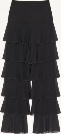 Valentino Pantaloni In Light Georgette Donna NERO 36