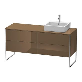 Duravit Mueble De Ba&ntilde;o Duravit Xsquare De 160,0 X 54,8 Cm, 4 Cajones, Color (frente/cuerpo): Marr&oacute;n Oliva Laca Alto Brillo - Xs4924r6161