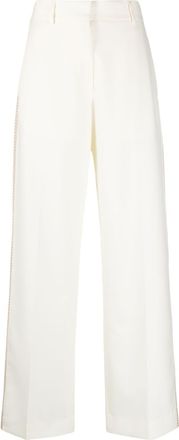 Palm Angels side-stripe trousers - women - Virgin Wool/Polyester/Cotton - 42 - White