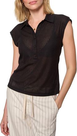 Sanctuary Everyday Muse Collared Top in Black at Nordstrom, Size X-Large