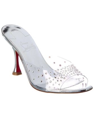 Christian Louboutin Degramule Strass 85 Leather & Pvc Sandal