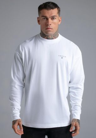 Siksilk Mens White Long Sleeve T-Shirt XXL