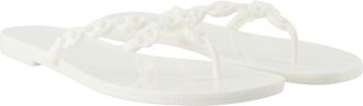 Tory Burch Womens Twisted Jelly Strap Sandals White Synthetic