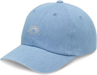 tentree Embroidered Denim Peak Hat in Light Wash/white Oak at Nordstrom