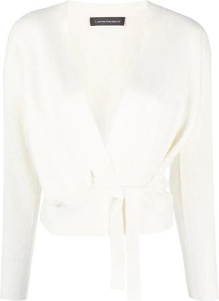 Lorena Antoniazzi Gebreid vest - Dames - Cashmere truien - Wit - XL - Kasjmier - Truien & Vesten