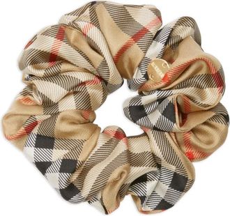 Burberry Elastico per capelli a quadri in seta - Toni neutri