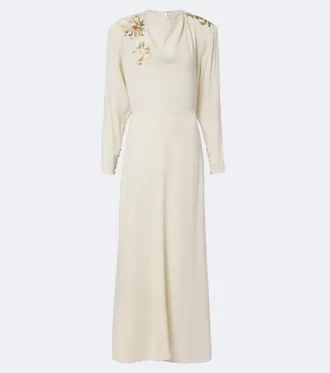 Isabel Marant Samsha embellished cr&ecirc;pe maxi dress