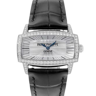 Patek Philippe Pre-owned Patek Philippe Gondolo Gemma Quartz Diamond Silver Dial Ladies Watch 4981G-001