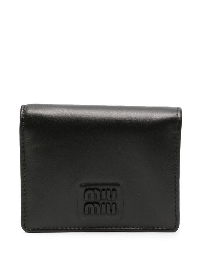 小物 MIU MIU black leather wallet Miu Miu Matelasse Nappa Leather Wallet Black in Leather - US