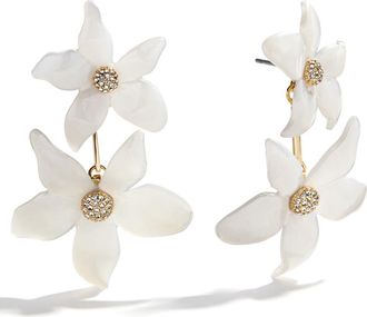 BaubleBar Faye Floral Drop Earrings in White at Nordstrom