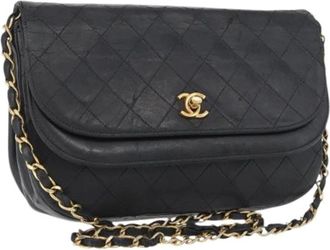 Chanel Pre-owned Cross Body Bags, female, Black, Size: ONE SIZE Pre-owned Vintage Shoulder Bag