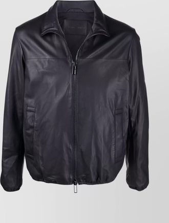 Emporio Armani motorcycle jacket with elasticized cuffs and hem