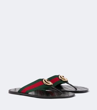 Gucci Riviera GG leather thong sandals