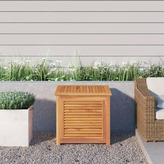 Berkfield Home Garden Storage Box with Bag 60x50x58 cm Solid Wood Teak in Brown | Size: 60 x 50 x 58 cm