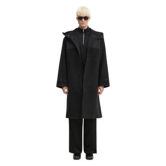 Yohji Yamamoto Hombre, Abrigos, Negro, Talla: M