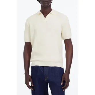 Madewell Johnny Collar Waffle Knit Polo in Vintage Ivory at Nordstrom Rack, Size X-Large