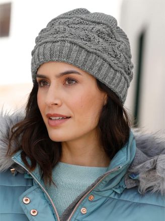 Casual Looks Strickm&uuml;tze CASUAL LOOKS, Damen, grau, Kunstfaser, M&uuml;tzen Strickm&uuml;tze