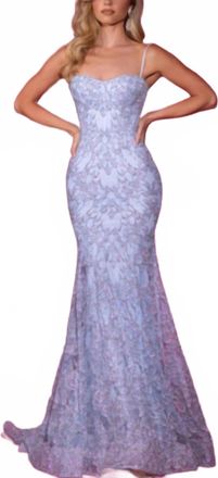 Portia & Scarlett Corset Dress With Embellishment In Light Blue