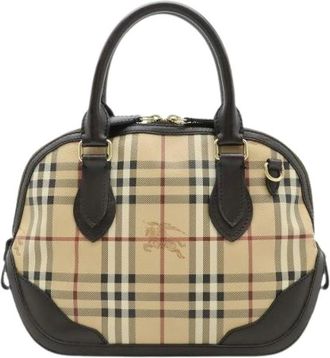 Burberry Pre-owned Handbags, female, Beige, Size: ONE SIZE Pre-owned Canvas Handbag
