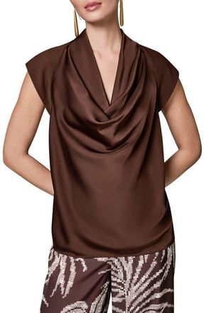 DKNY Cowl Neck Mixed Media Top in Canyon at Nordstrom, Size X-Small