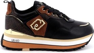 Liu Jo Maxi Wonder Sneaker - Dames - Sneakers - Zwart - 41 EU - Leer - Schoenen