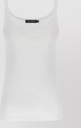 Dolce & Gabbana cotton logo-embroidered tank top