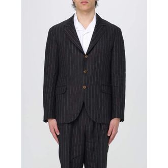 Brunello Cucinelli Black Linen Pinstripe Blazer, Brand Size 48 (US Size 38)