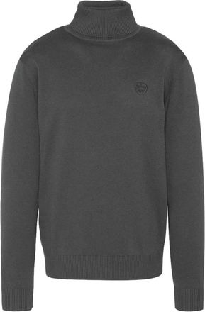 Schott NYC Logo-ge Borduurde Katoenen Turtleneck - Heren - Coltruien - Grijs - S - Katoen - Truien & Vesten