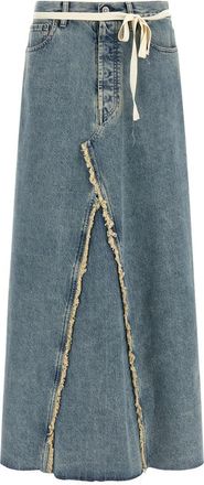 Maison Margiela Light Blue Raw Hem Denim Skirt