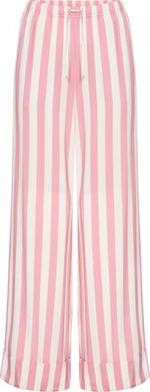 s.Oliver Pyjamahose S.OLIVER, Damen, Gr. 32, N-Gr, rosa gestreift, Web, Obermaterial: 100% Viskose, gestreift, ausgestellt lang, Hosen Pyjamahose, mit breitem 