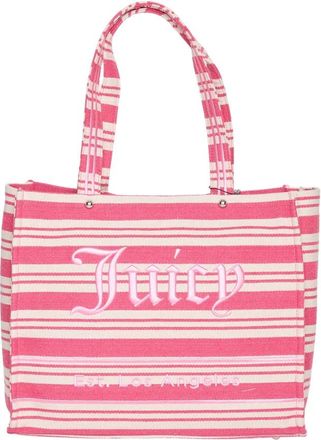 Juicy Couture Gestreepte Roze Winkelmand met Afneembare Schouderband - Dames - Shoppers - Veelkleurig - ONE Size - Tassen