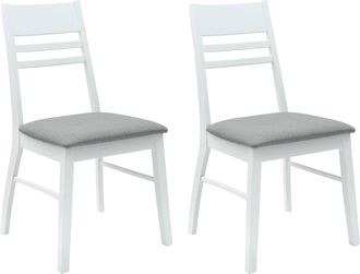 vidaXL Sillas De Comedor 2 Uds. Madera De Caucho S&oacute;lido Blanco Y Gris Vidaxl