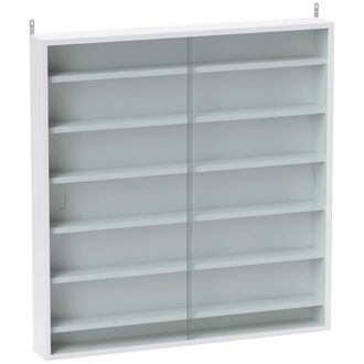 HOMCOM Vitrina de pared 80x9.5x83 cm blanco