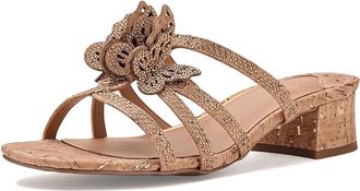 J. Rene&eacute; Butafly Strappy Sandals Womens Sandals Natural/Gold : 10.5 M (B), Synthetic