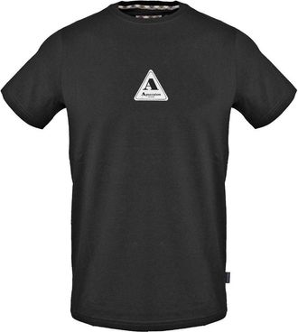 Aquascutum Heren T-shirt katoen met logo (Zwart)