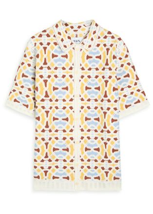 Wax London Dorset Patterned Crochet Cotton-blend Shirt - Ecru - XL