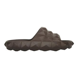 Valentino Garavani Sliders, male, Brown, Size: 8 US Roman Stud Slide Sandal, Turtle Model