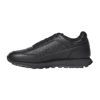 A|X Armani Exchange Sneakers con finitura mini-tumbled e logo all-over - - Shoes - Uomo - Nero - 42 EU
