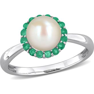 Delmar Semiprecious Stone & Cultured Pearl Ring in Green at Nordstrom Rack, Size 6