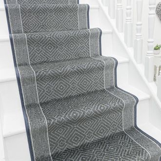 Runrug Stair Runner Carpet - Soft & Comfortable, 8mm - Walton in Grey | Size: 100 cm x 480 cm