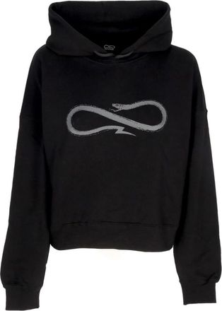 PROPAGANDA Zwarte Cropped Hoodie met Ribbels - Dames - Hoodies - Zwart - L - Katoen - Hoodies & sweatvesten