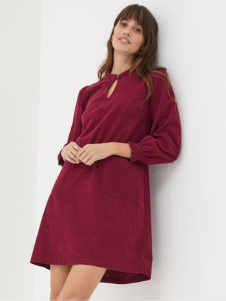 Fat Face FatFace Fran Red Check Cord Dress