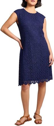 Jones New York Lace Cap Sleeve Dress in Pacific Navy at Nordstrom, Size Medium
