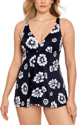 Swim Solutions Flyaway Tummy-Control Swimdress In Pick Me