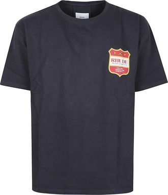 Rhude Black Filtaro Crest Graphic Cotton T-Shirt
